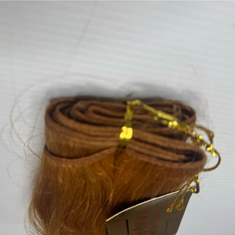 100% Human Hair Micro Yaky Extensions 16” Honey Blonde Straight Weft Bundle